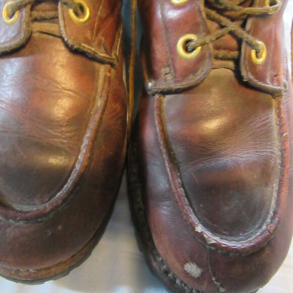Mens Vintage Leather Moc Toe Work Boots Sz 11 Vibram Soles main image 11